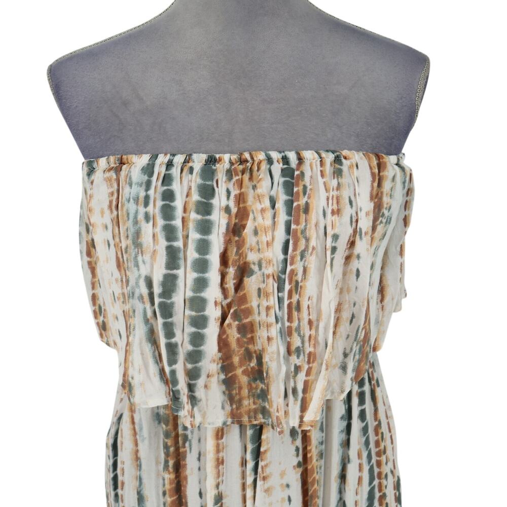 Free People Jumpsuit Womens Small Smocked Strapless Ruffled Wide Leg Hipster - Picture 9 of 16